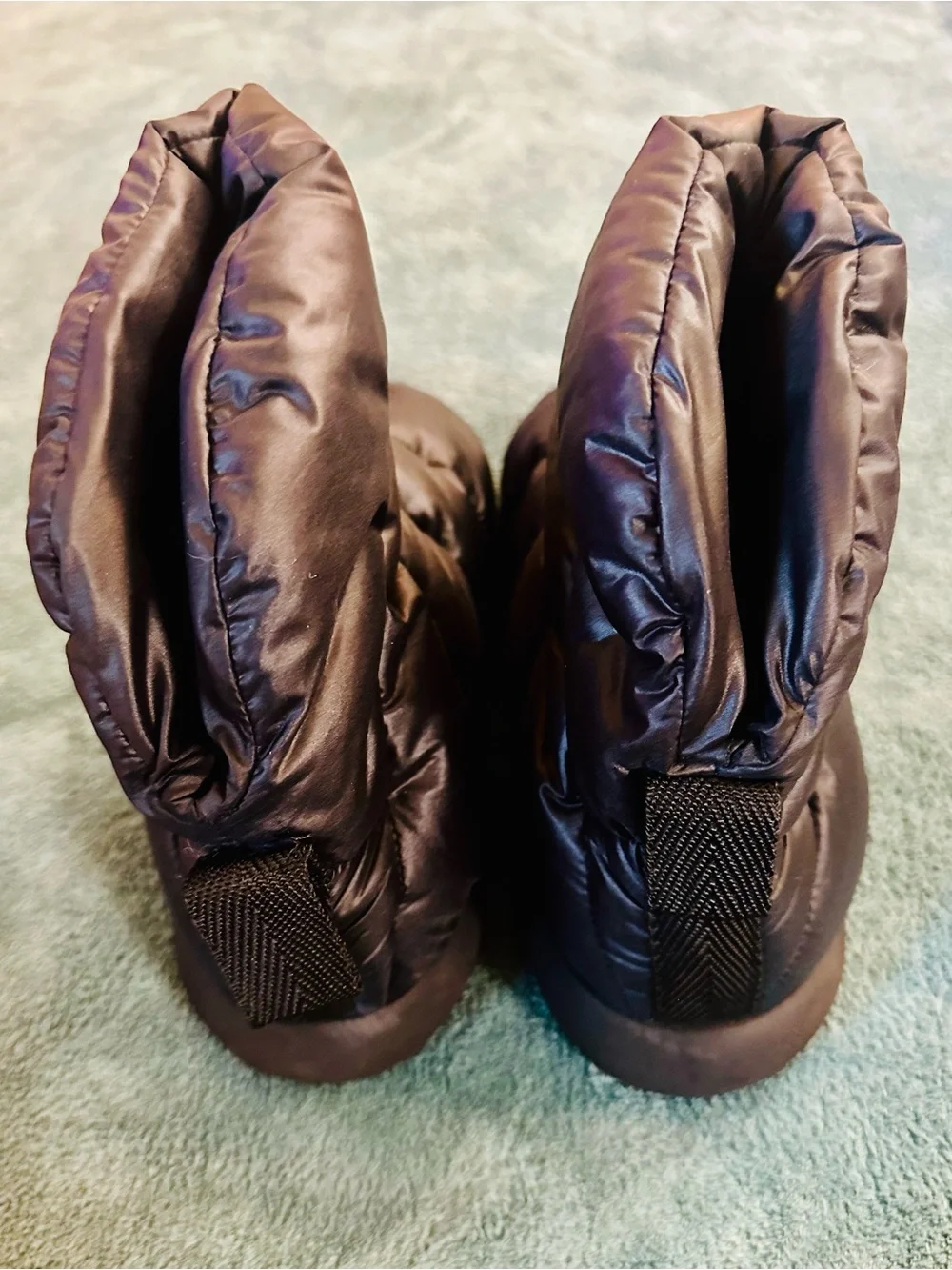 Black Puffer Snow Boots Quilted Winter Boots Chunky Platform Size 38